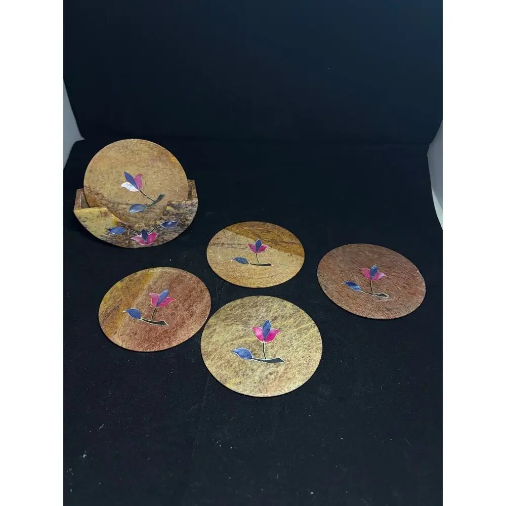 Vintage Marble Coaster Set